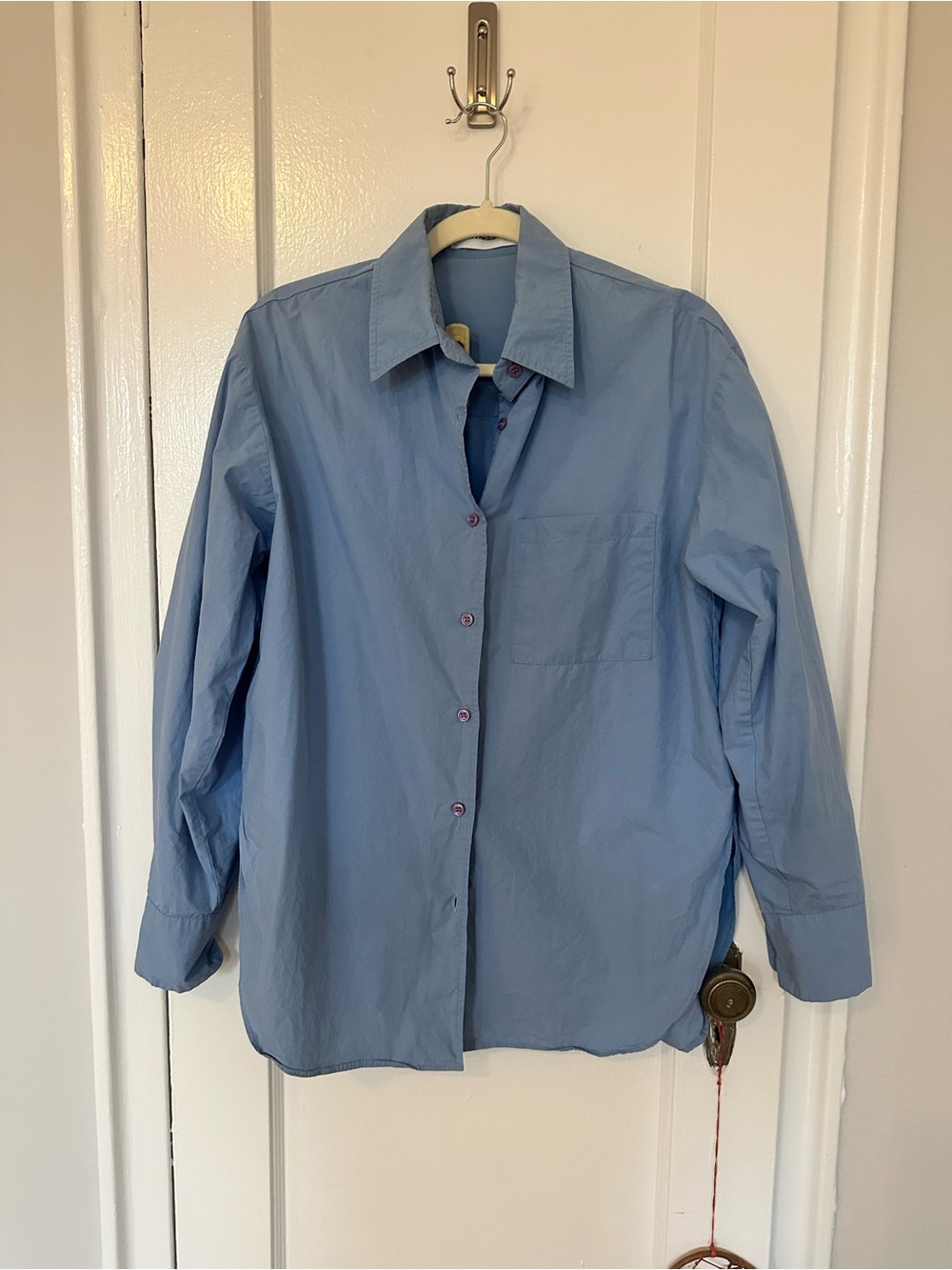 The Frankie Shop Lui Cotton Blue Shirt